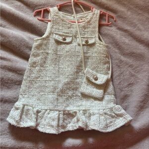 Cute Kids white Dress with Ruffle Hem